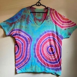 Handmade Tie Dye V-neck Shirt